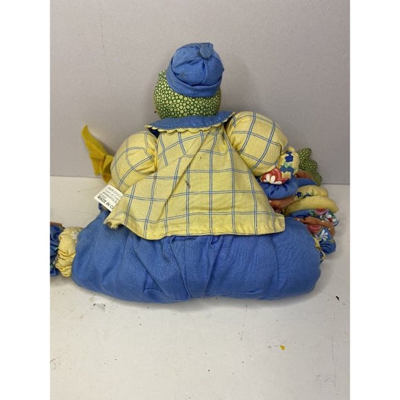 Frog Doll Shelf Sitter Pinwheel Yolo Arms & Legs Nursery Handmade Folk Art - Picture 3 of 10